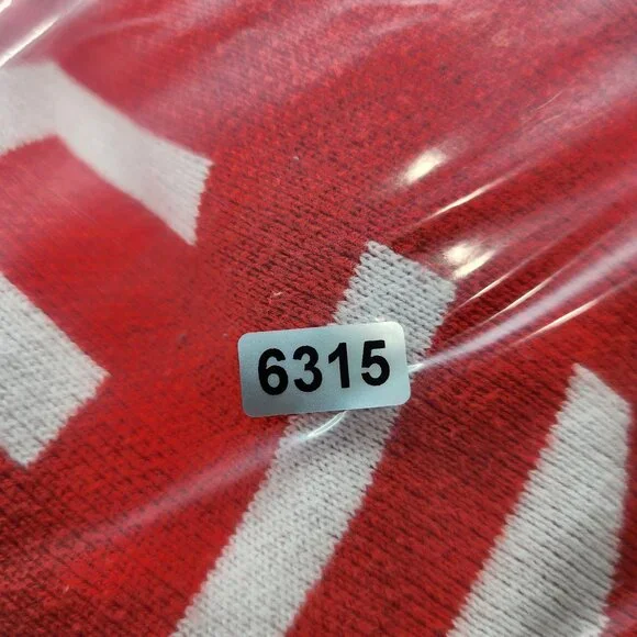 Womens Calvin Klein Jeans Cropped Sweater Red & White 100% Cotton Long Sleeve S - Picture 13 of 13